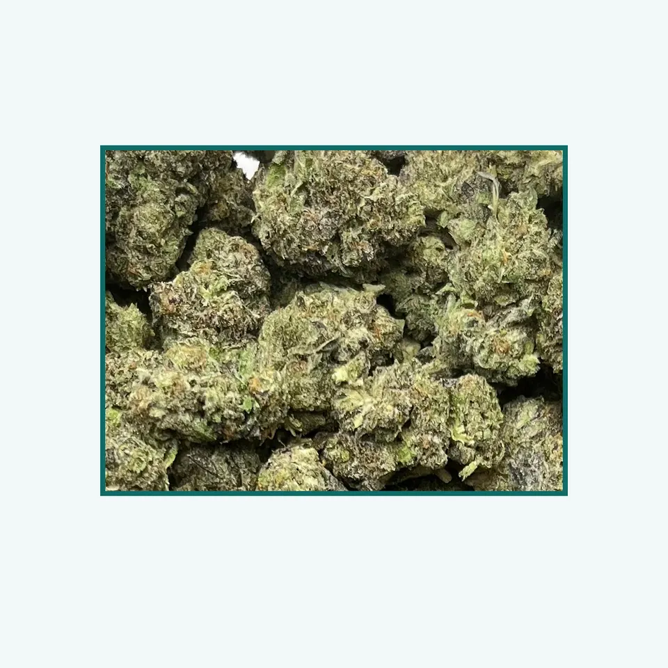 Cupcakez greenhouse hemp THCA flower, close specimen view of the lot
